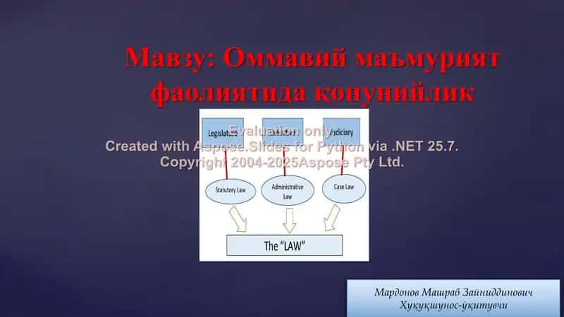 Оммавий маъмурият фаолиятида қонунийлик 1