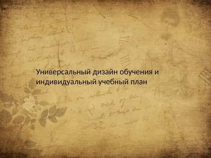 Универсальный дизайн обучения и индивидуальный учебный план 1