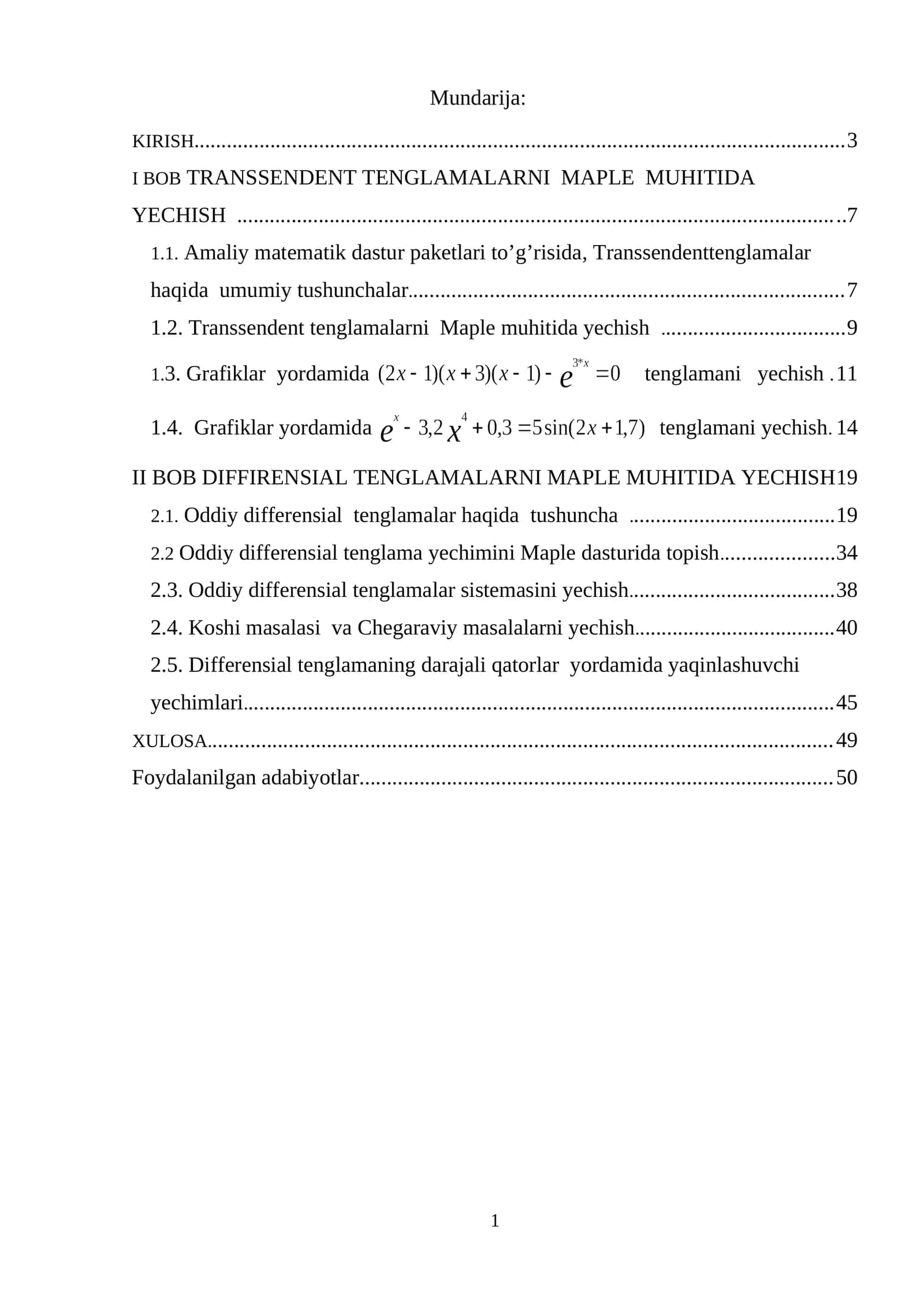 Maple tizimida haqida BMI diplom ish 1