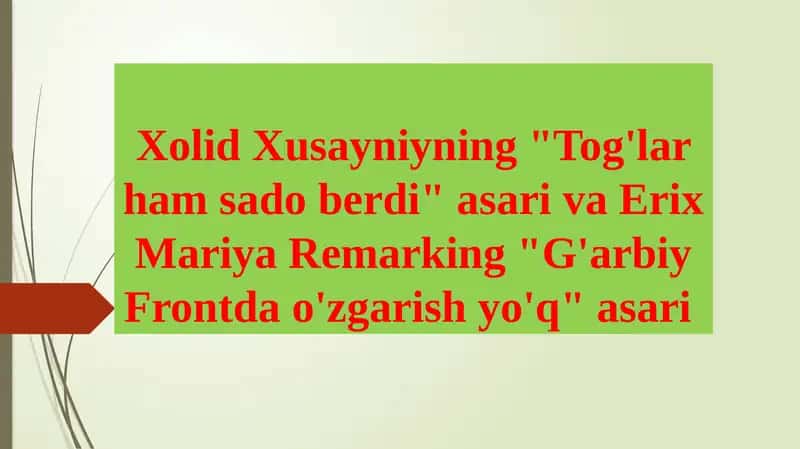 Xolid Husayniy VA Remark asarlari taxlili 1