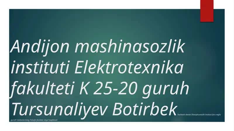 Falsafa fanidan slayd taqdimoti 1