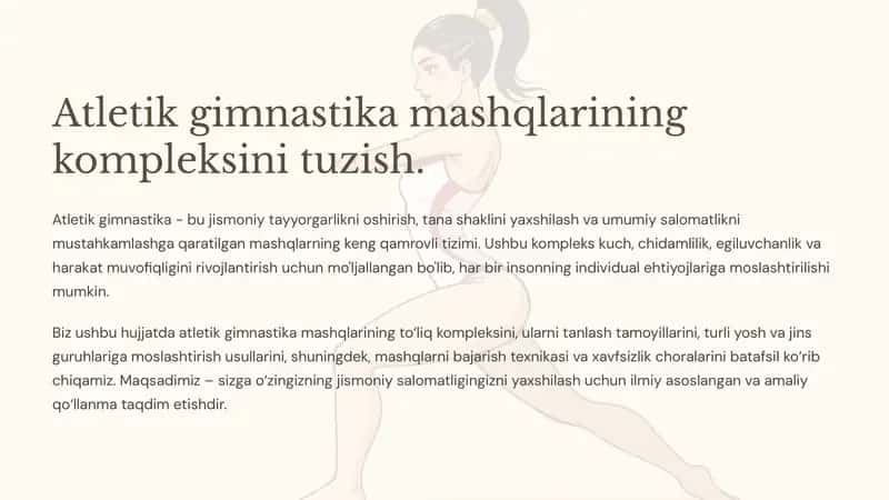 Atletik Gimnastika Mashqlari 1