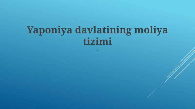 Yaponiyaning moliyaviy tizimi 1