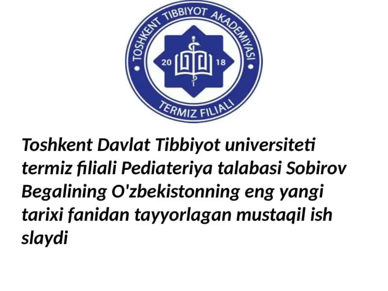O'zbekistonning eng yangi tarixi 9-mustaqil ish 1
