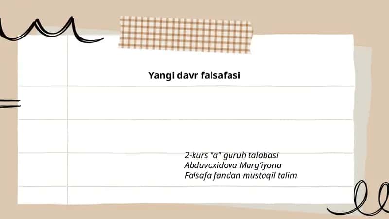 Yangi davr falsafasi 1