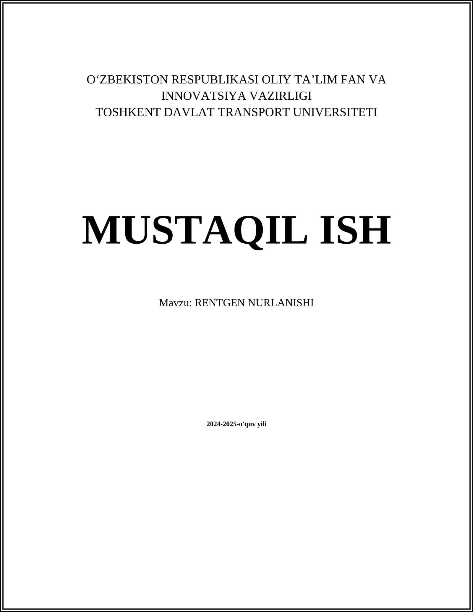 Rentgen nurlanishi 1