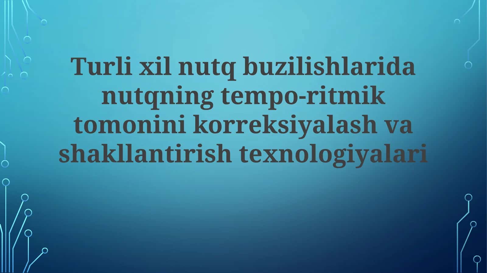 Nutq Buzilishlarining Tempo-Ritmik Jihatlari 1