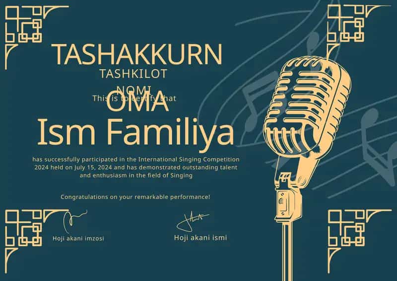 Tashakkurnoma shablon tayyori andoza 1