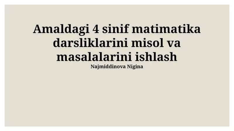 4-sinf matematika darsliklari 1