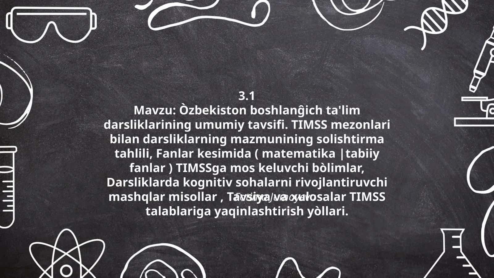 Òzbekiston boshlanĝich ta'lim darsliklarining umumiy tavsifi 1