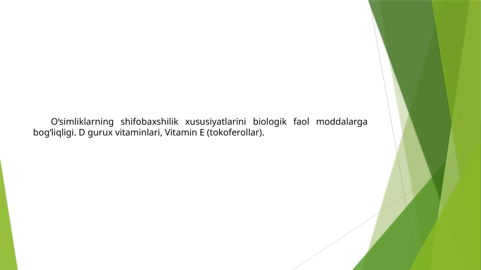 O‘simliklarning shifobaxshilik xususiyatlari 1