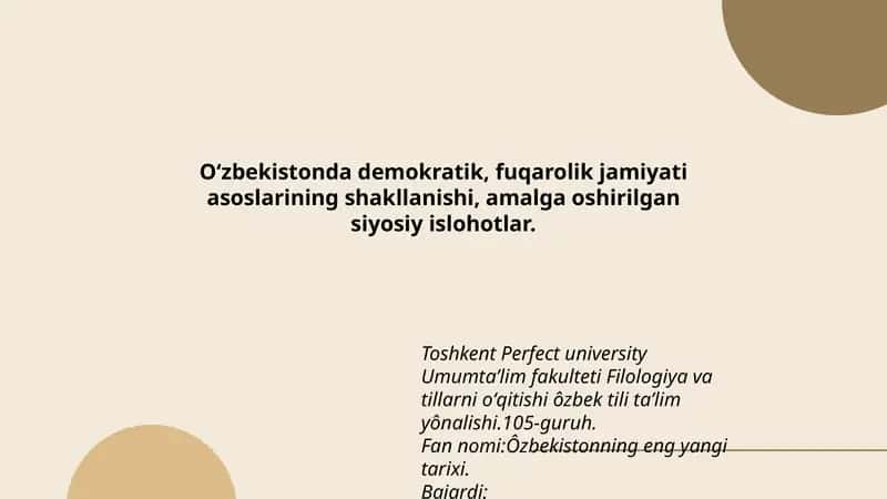 Ôzbekistonning eng yangi tarixi 1
