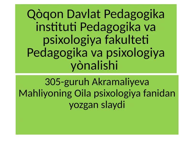Jinsiy farqlar psixologiyasi 1