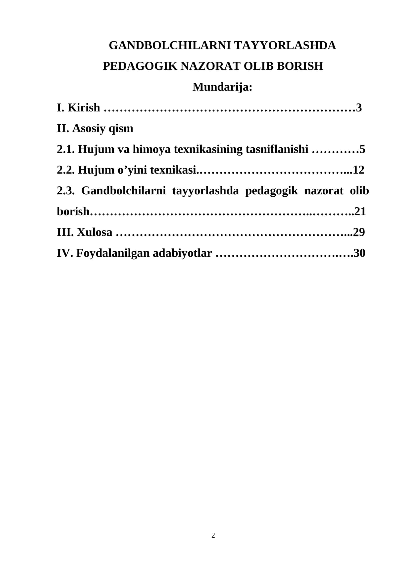GANDBOLCHILARNI TAYYORLASHDA PEDAGOGIK NAZORAT OLIB BORISH 1