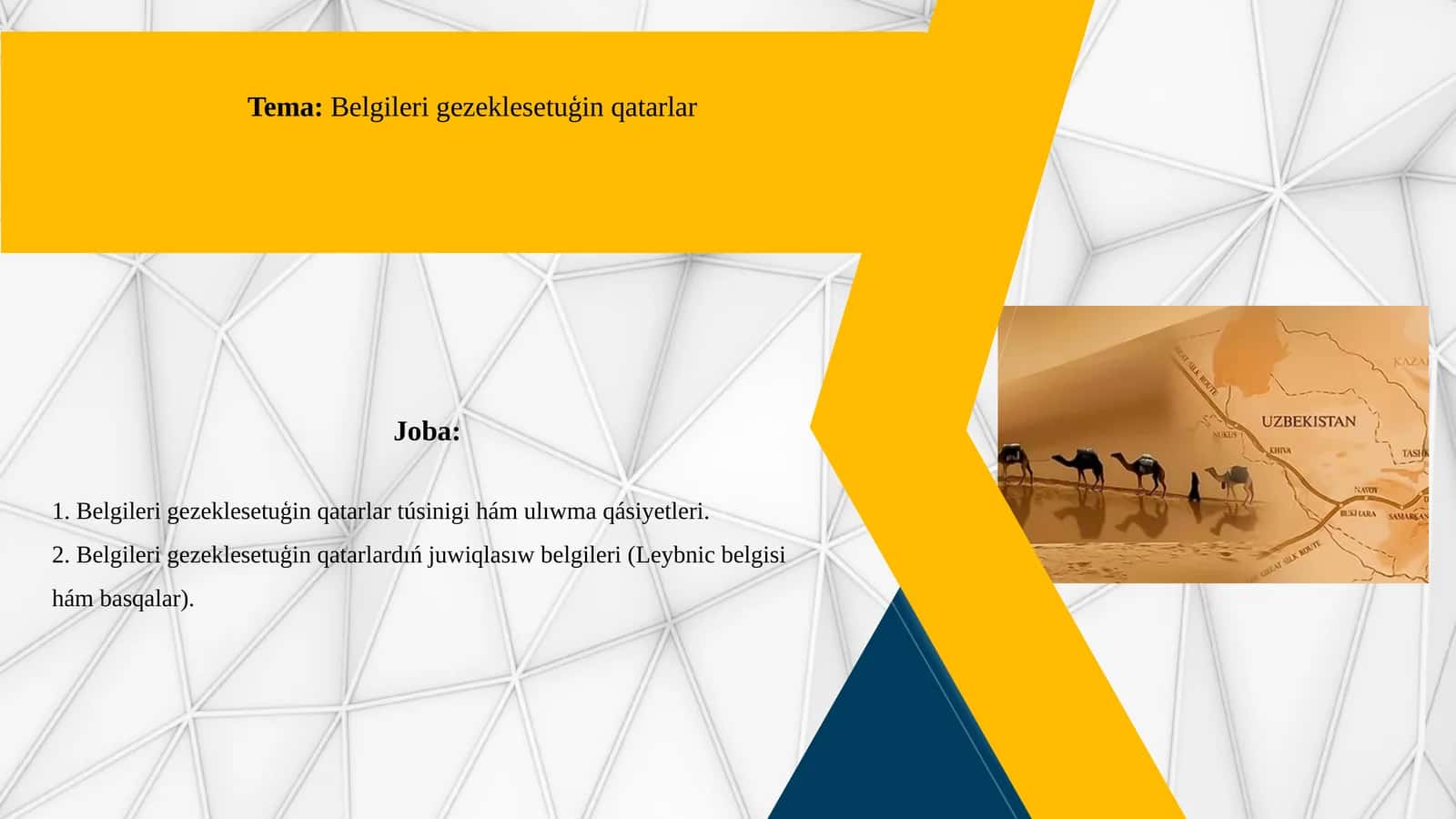 Belgileri gezeklesetuģin qatarlar 1
