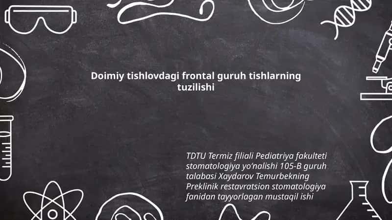 Frontal guruh tishlarning tuzilishi 1
