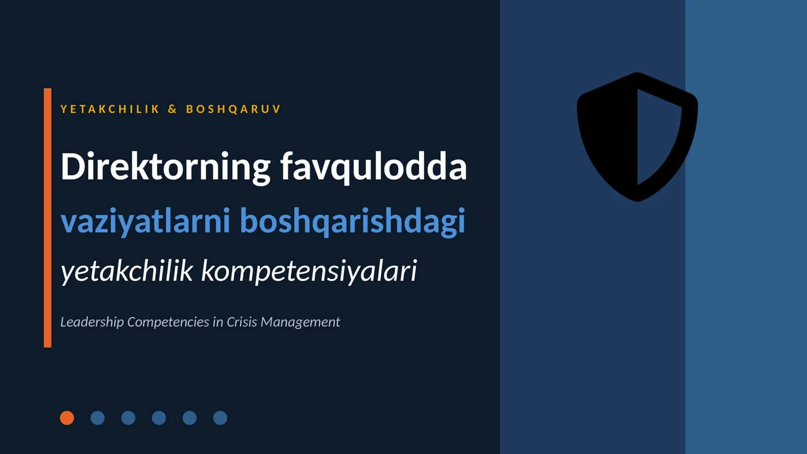 YETAKCHILIK & BOSHQARUV 1