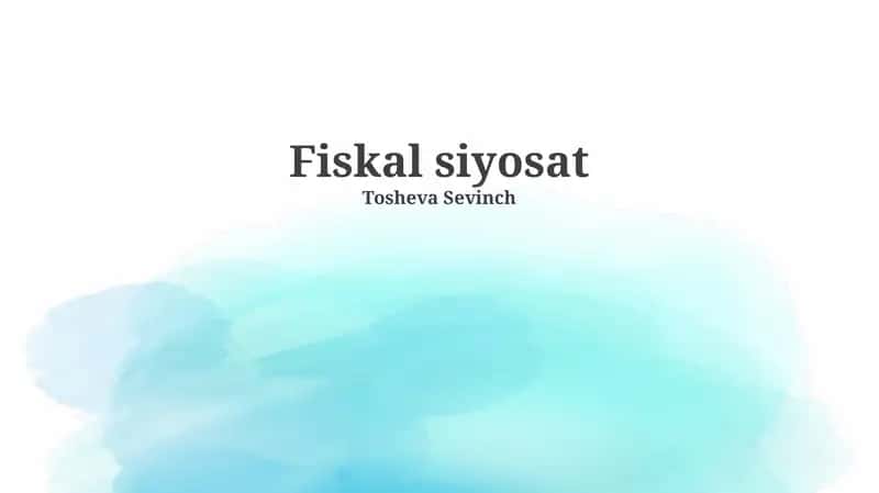 Fiskal siyosat 1