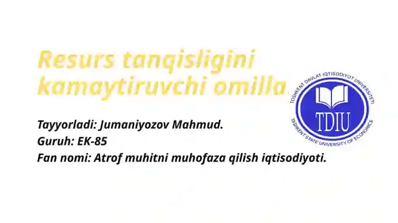Resurstanqisliginikamaytiruvchiomillar