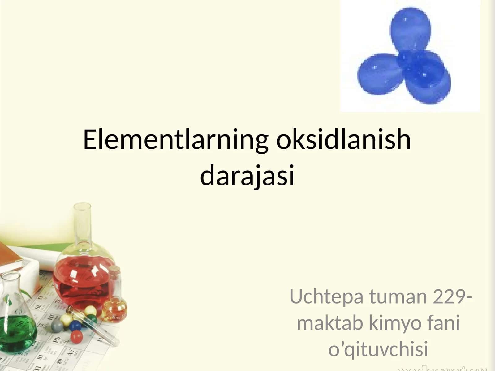 Elementlarning oksidlanish darajasi 1