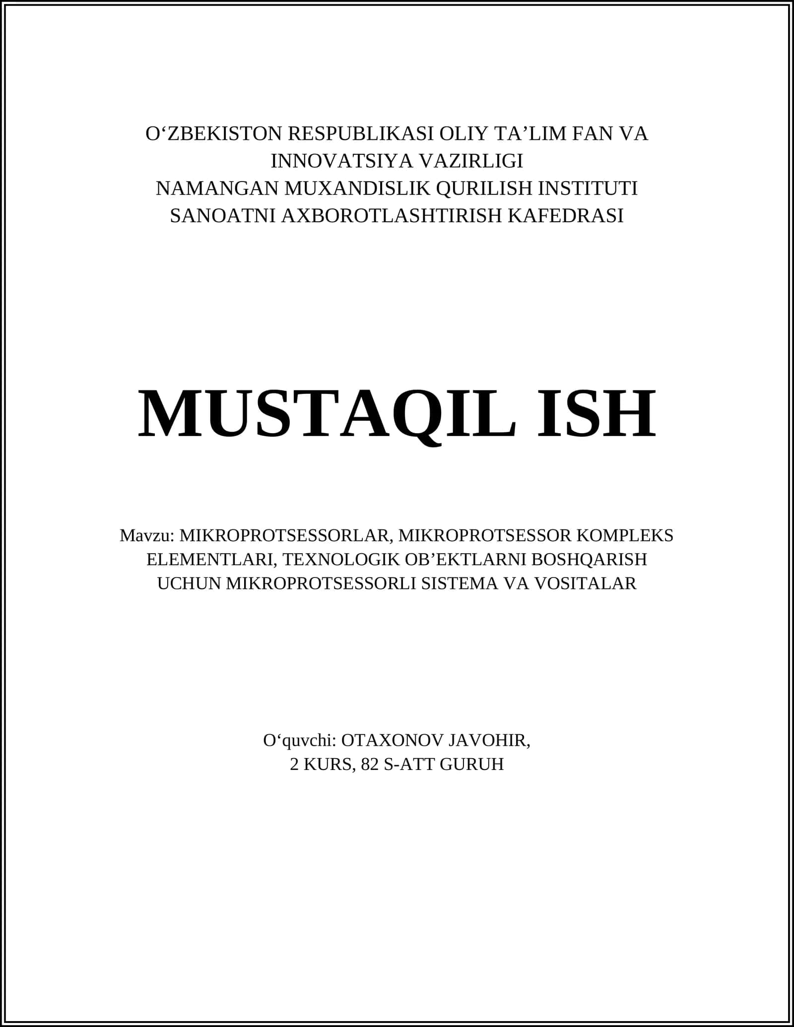 MIKROPROTSESSORLAR 1