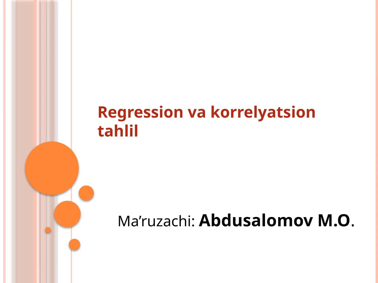 Regression va korrelyatsion tahlil 1