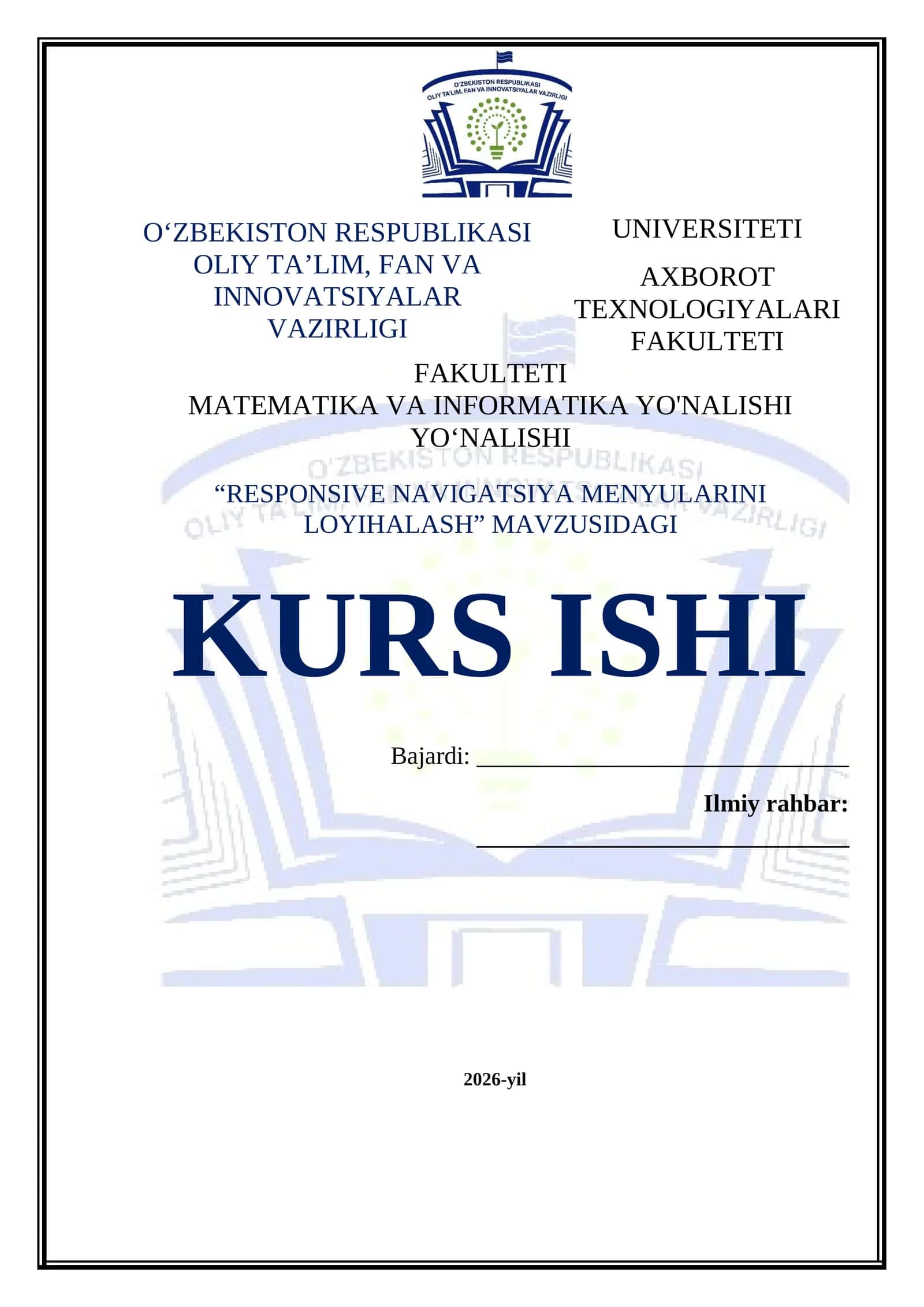 Responsive navigatsiya menyularini loyihalash 1