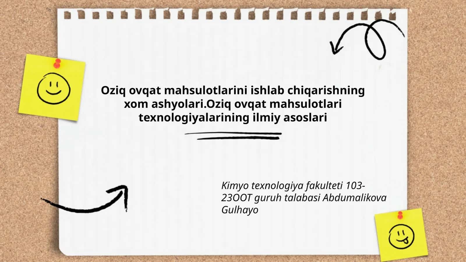 Oziq ovqat mahsulotlarini ishlab chiqarishning xom ashyolari 1