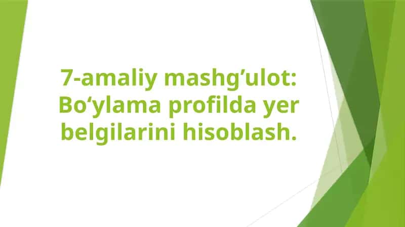 Bo‘ylama profil dayer belgilarini hisoblash 1