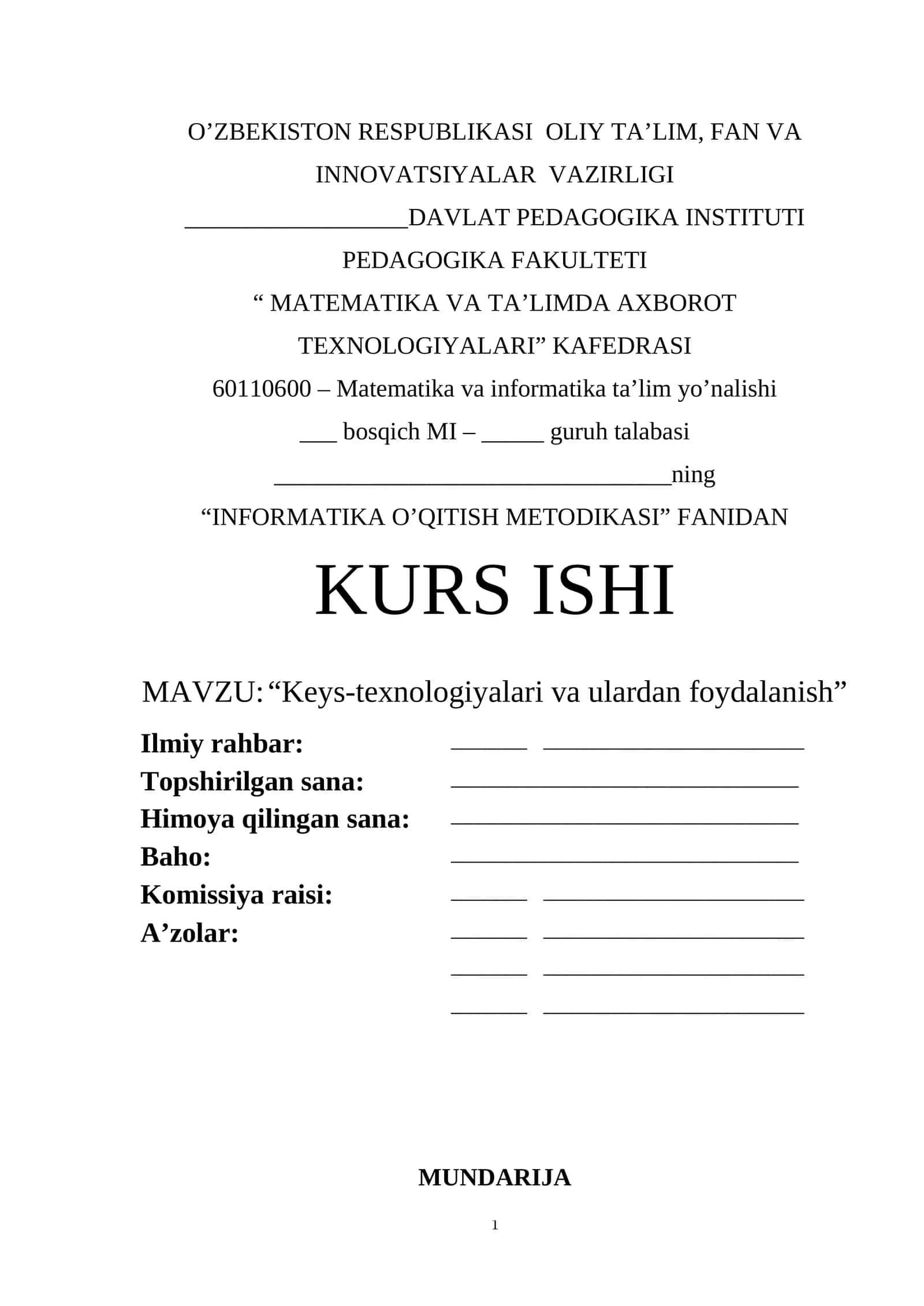 Keys-texnologiyalari va ulardan foydalanish 1