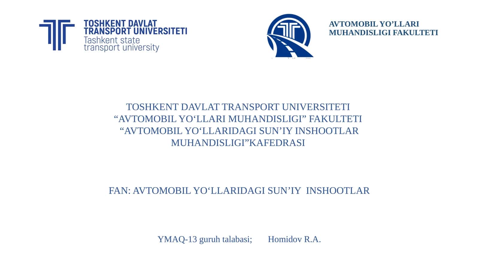 Sun'iy inshoot turini aniqlash, suv sarfi va o'lchamlarini hisoblash 1
