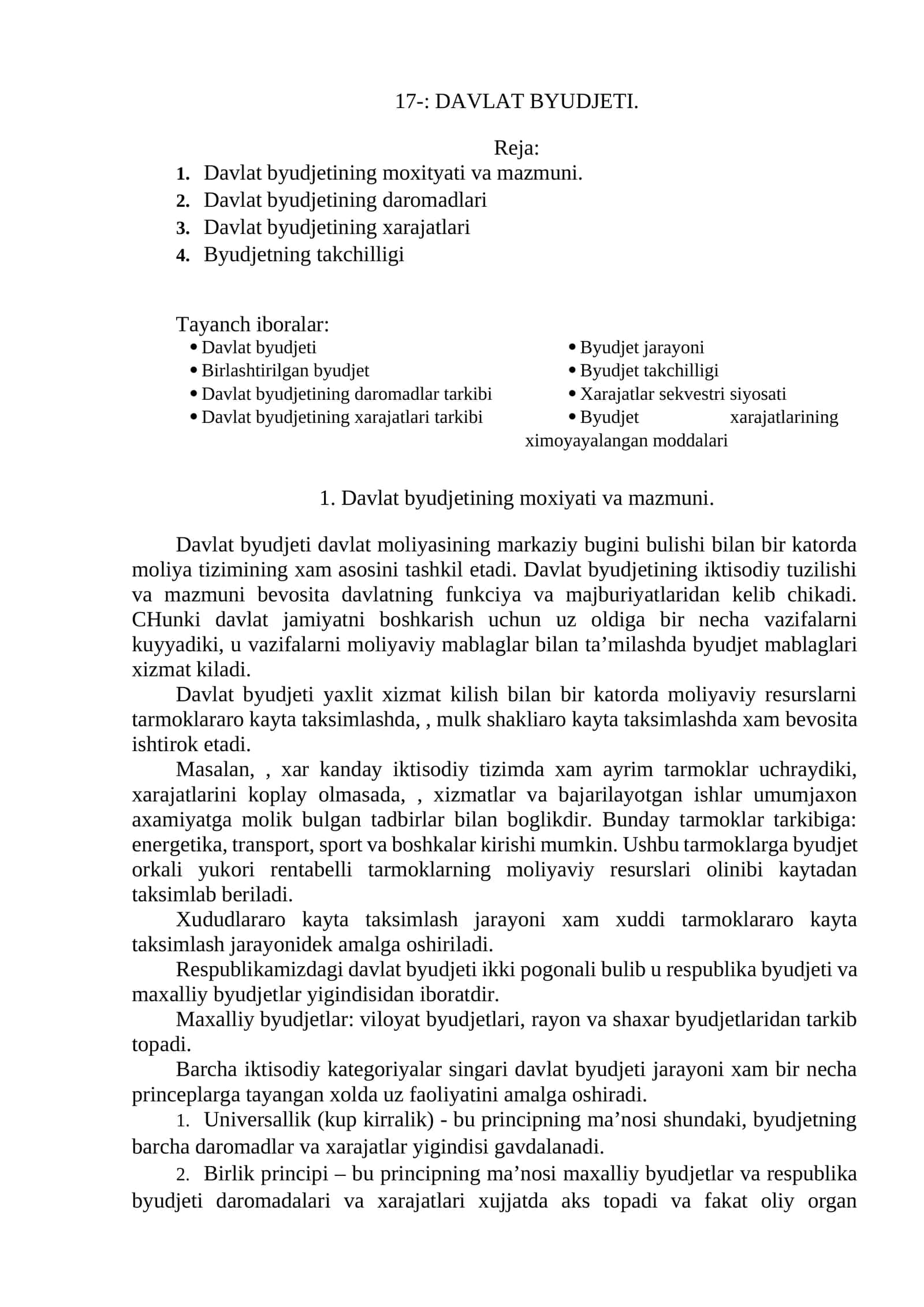 Davlat Byudjeti 1