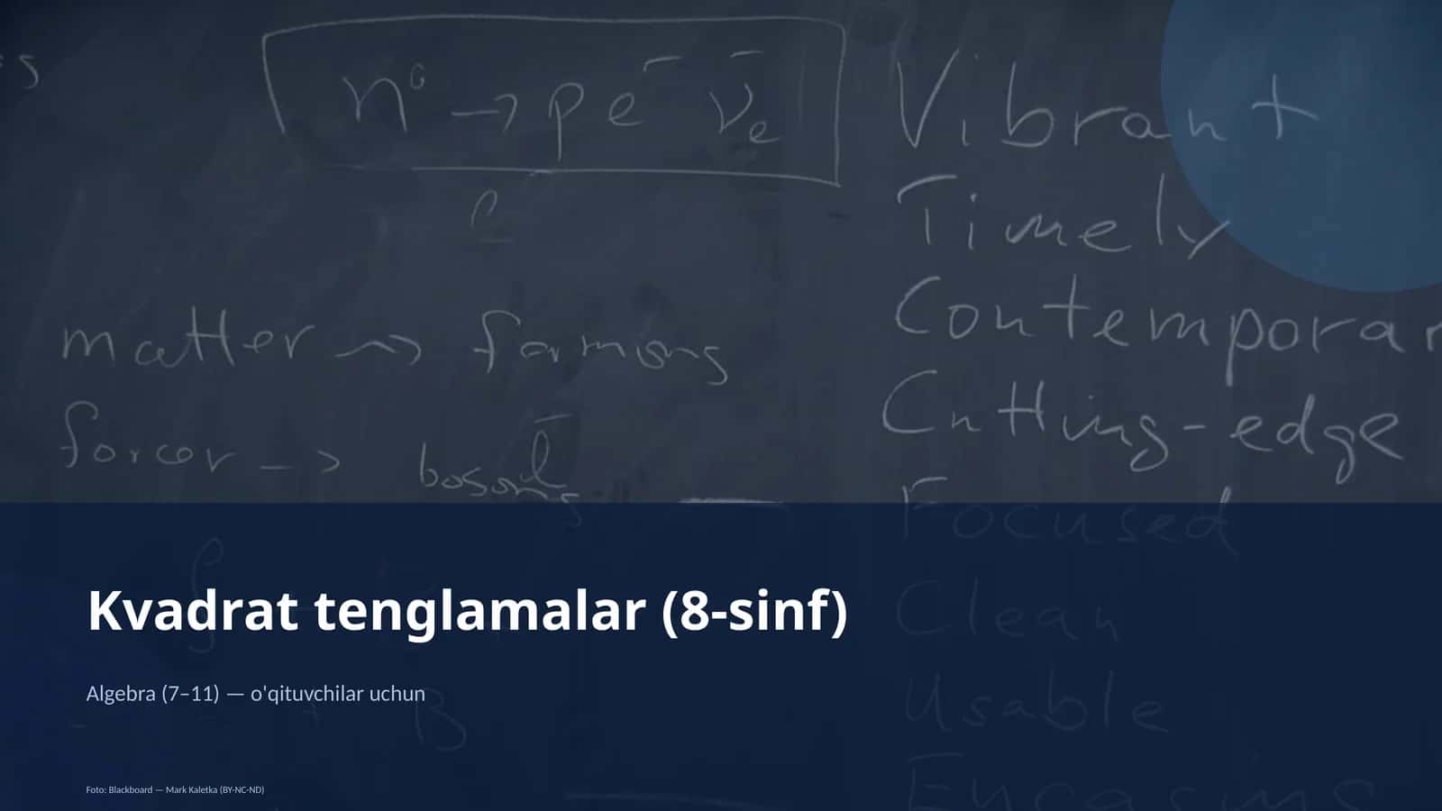 Kvadrat tenglamalar 1