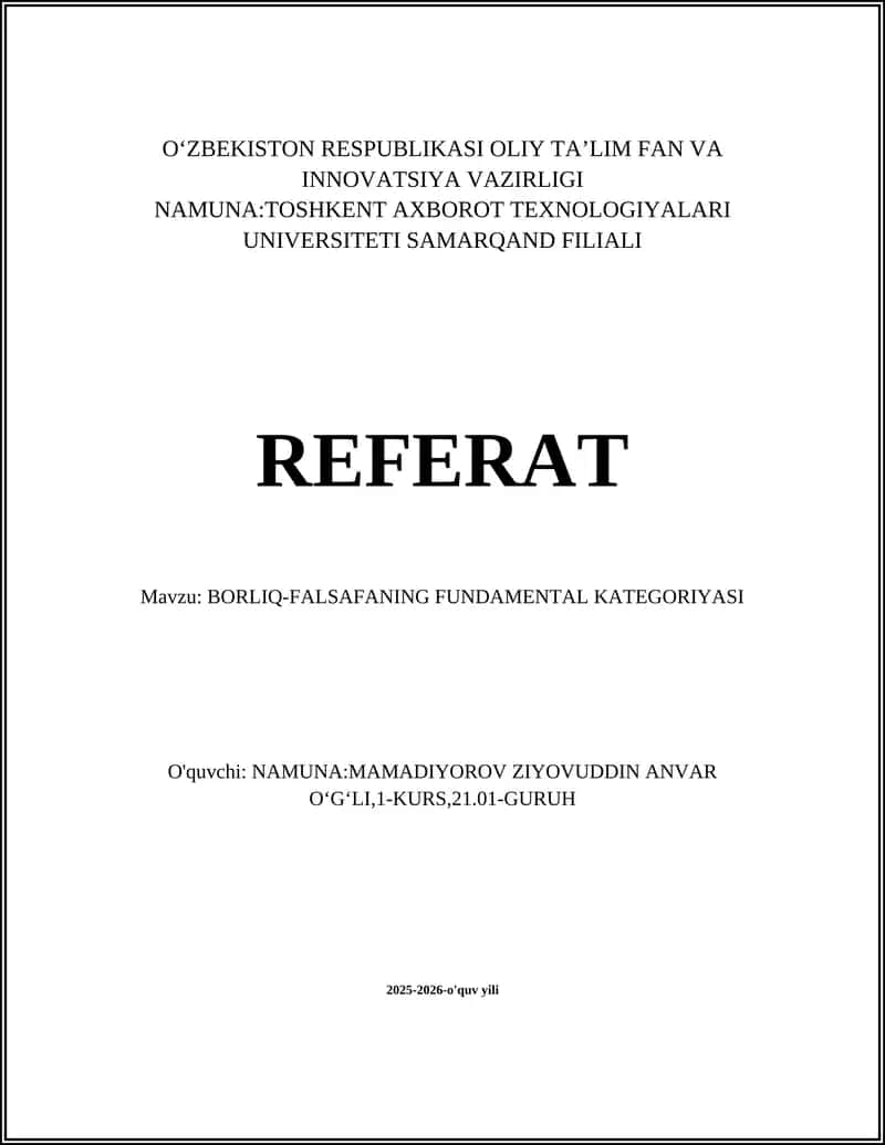 BORLIQ-FALSAFANING FUNDAMENTAL KATEGORIYASI 1