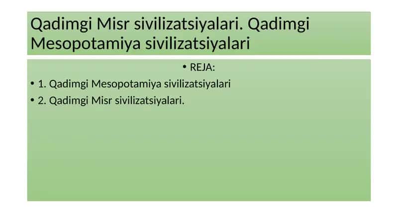 Qadimgi Misr sivilizatsiyalari 1