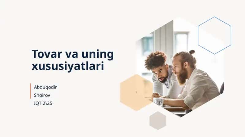 Tovar tushunchasi 1