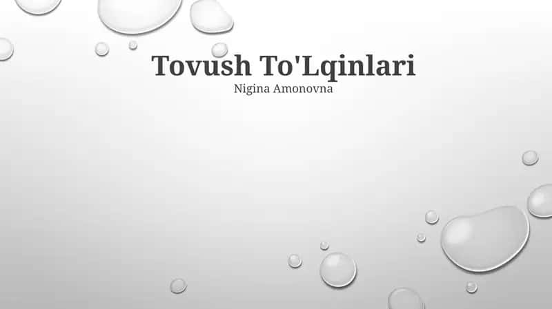 Tovush To'lqinlari 1