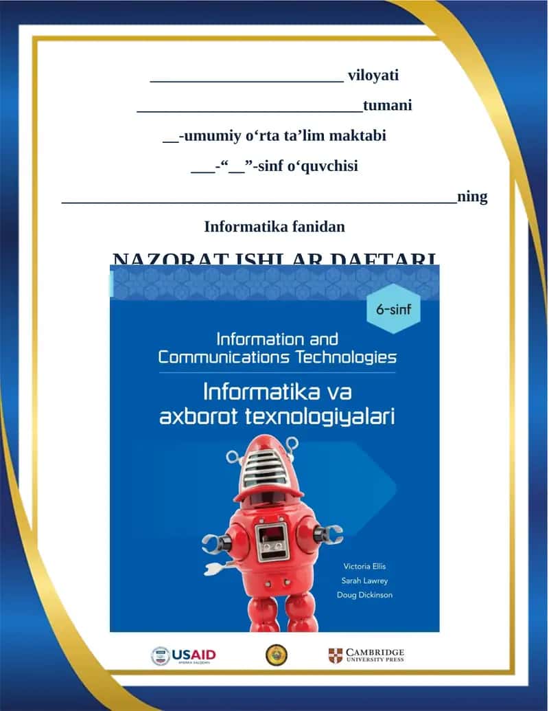 Informatika fanidan nazorat ishlari 1