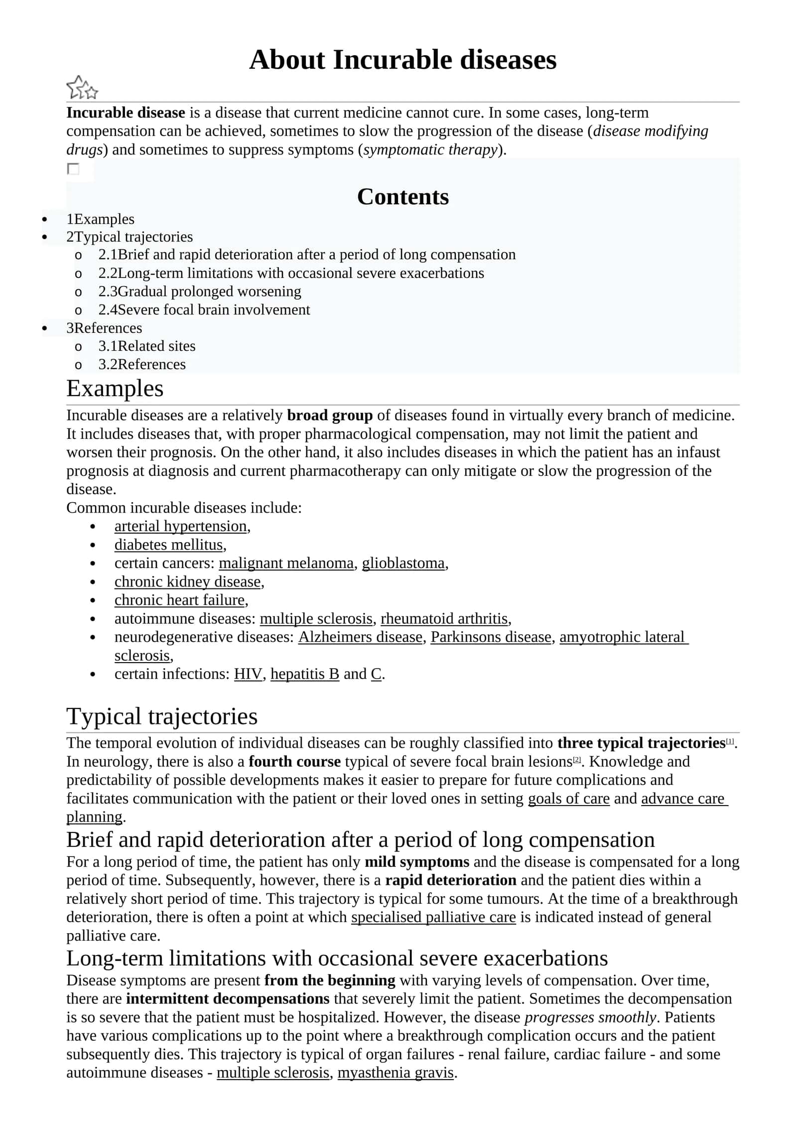 Incurable diseases 1