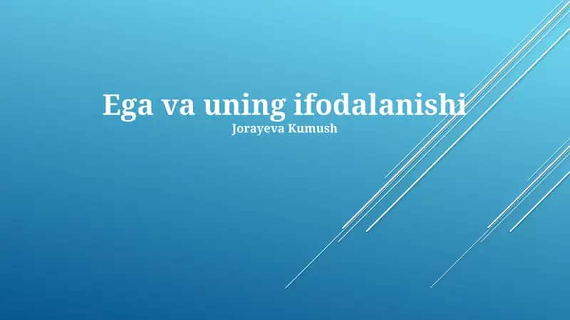 Ega va uning ifodalanishi 1