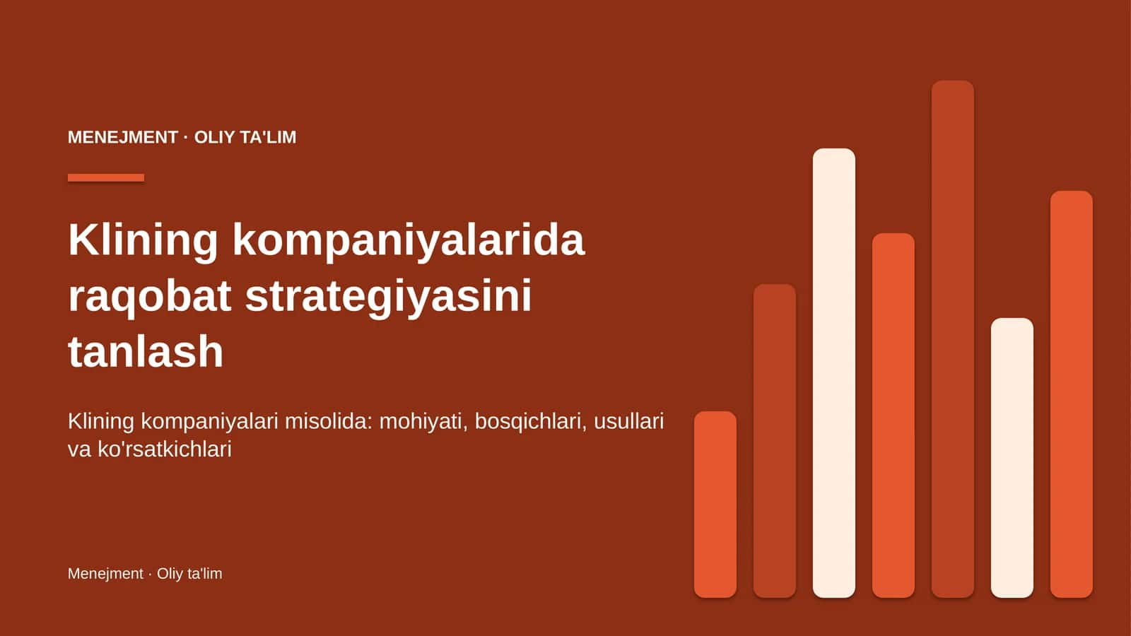 Klining kompaniyalarida raqobat strategiyasini tanlash 1