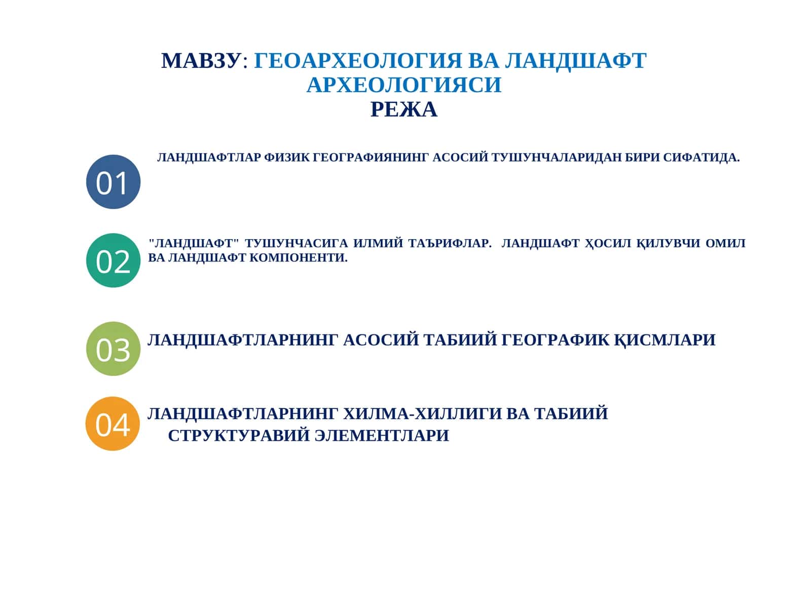 Геоархеология ва ландшафт археологияси 1