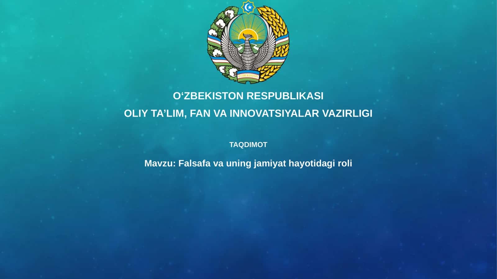 Falsafa va uning jamiyathayoti dagi roli 1