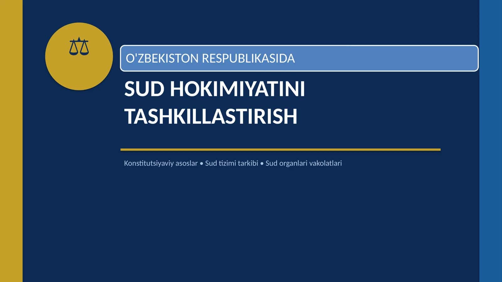 SUD HOKIMIYATINI TASHKILLASTIRISH 1