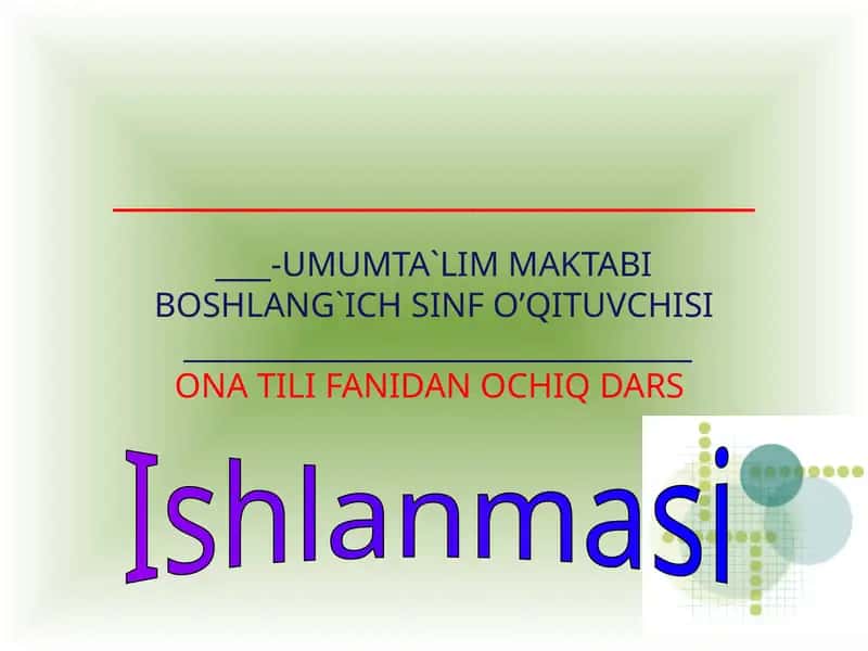 So'z turkumlari (ona tili fanidan dars ishlanma) 1
