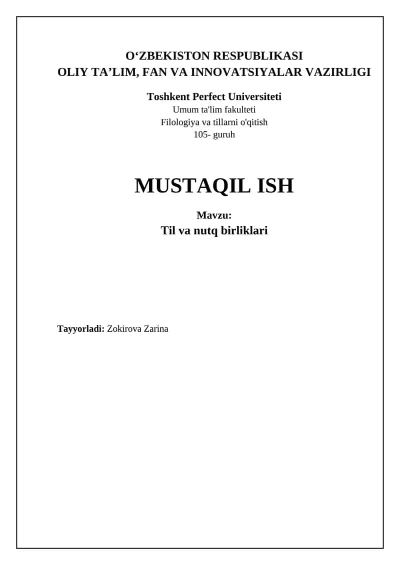 Til va nutq birliklari 1