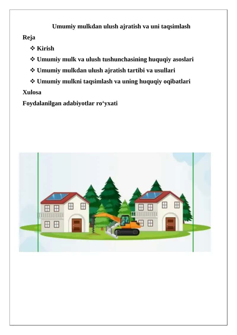 Umumiy mulkdan ulush ajratish va uni taqsimlash 1