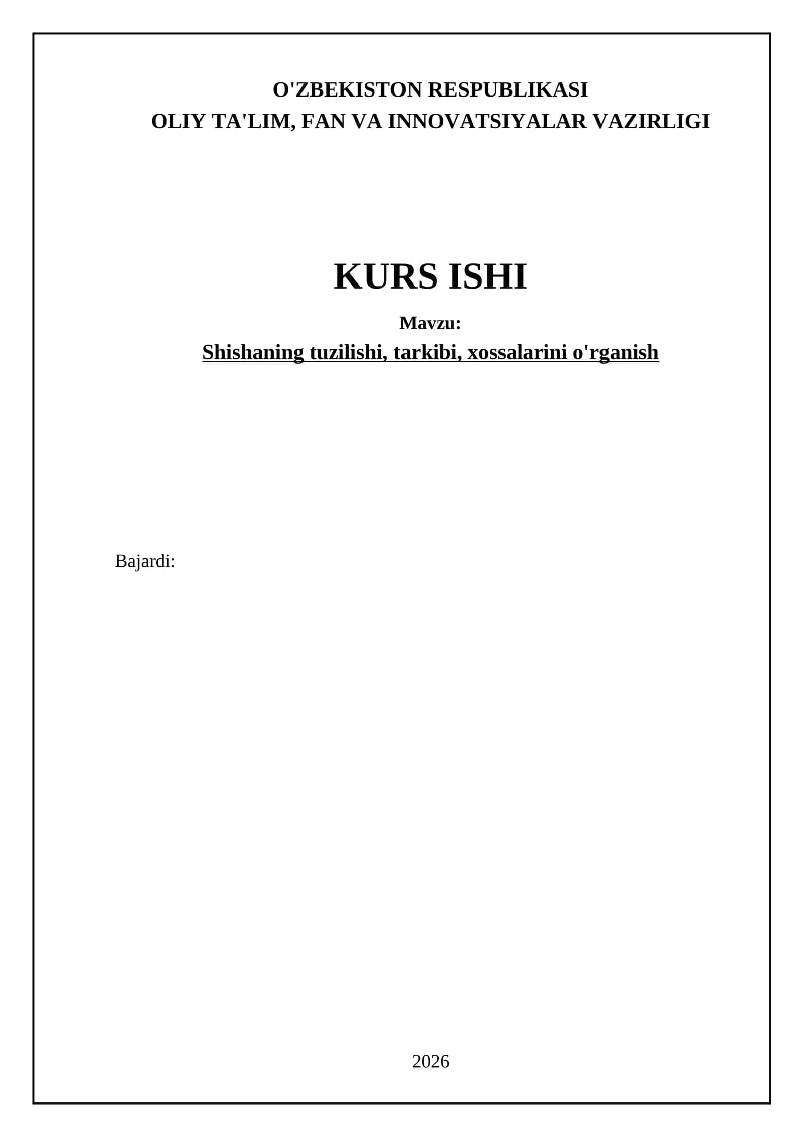Shishaning Tuzilishi va Tarkibi 1