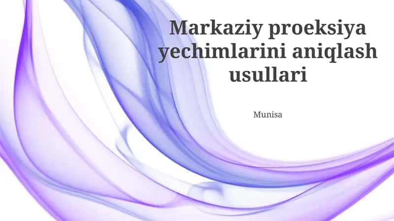 Kamera Modellari va Parametrlari 1