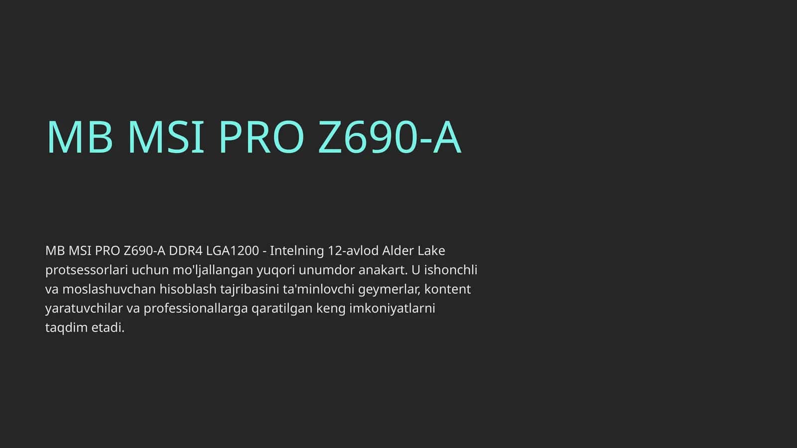 MB MSI PRO Z690-A 1